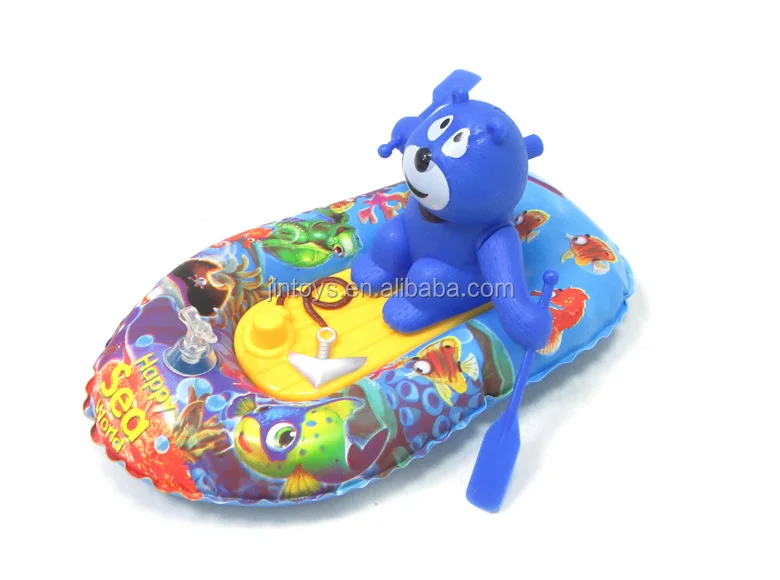 
Заводная лодка, надувная лодка, водный ветер, игрушка для ванной, игрушка, медведь на лодке 