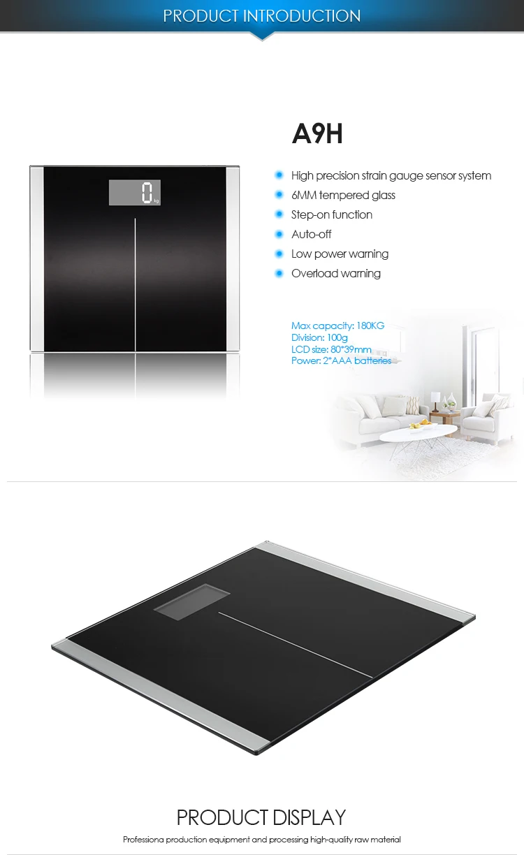Household Tempered Glass Weighing Scale Electronic Calories Analyzer Digital 200kg Bathroom Weight Scale