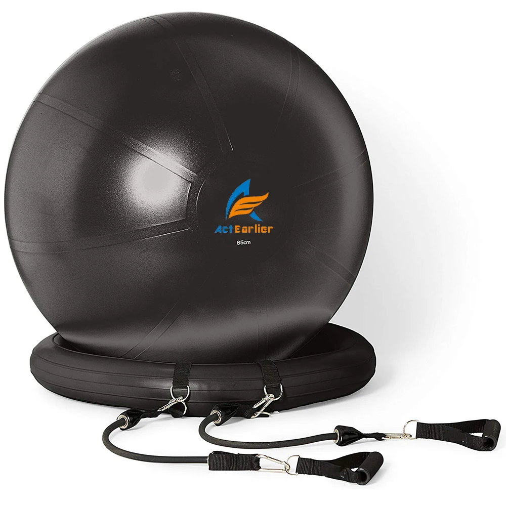 Actearlier Antiburst тренажер Йога тренажерный зал мяч стул 65 см 75 Фитнес набор с ручным насосом устойчивым базовым кольцом для перепродажи