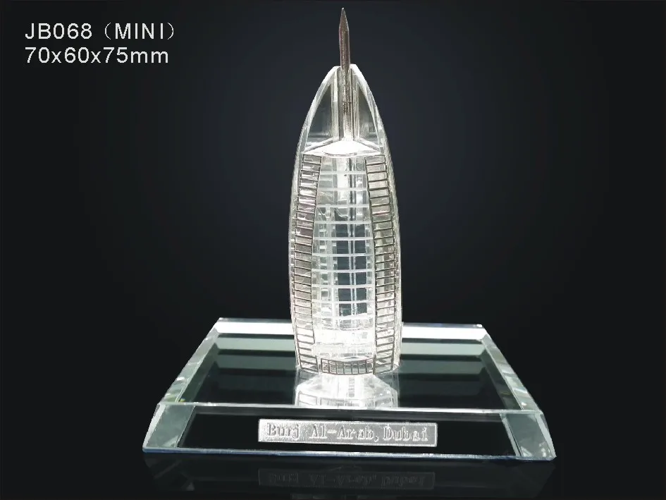 Dubai Burj Al Arab Hotel Crystal Model Souvenir - Unique Art
