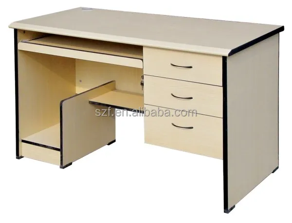 Simple Design White Modern Wooden Office Table Steel Frame Computer Table for Manager Desk