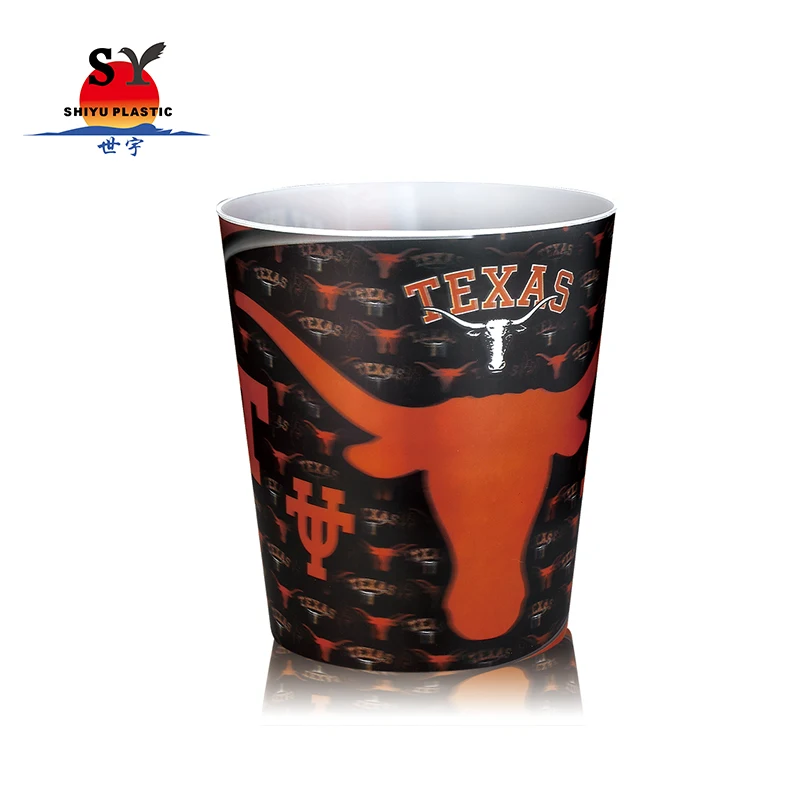 2023 Colorful Eco Friendly Desktop Portable Kitchen Kids Novelty Advertising 3d Lenticular Printing Plastic Cartoon Trash Can