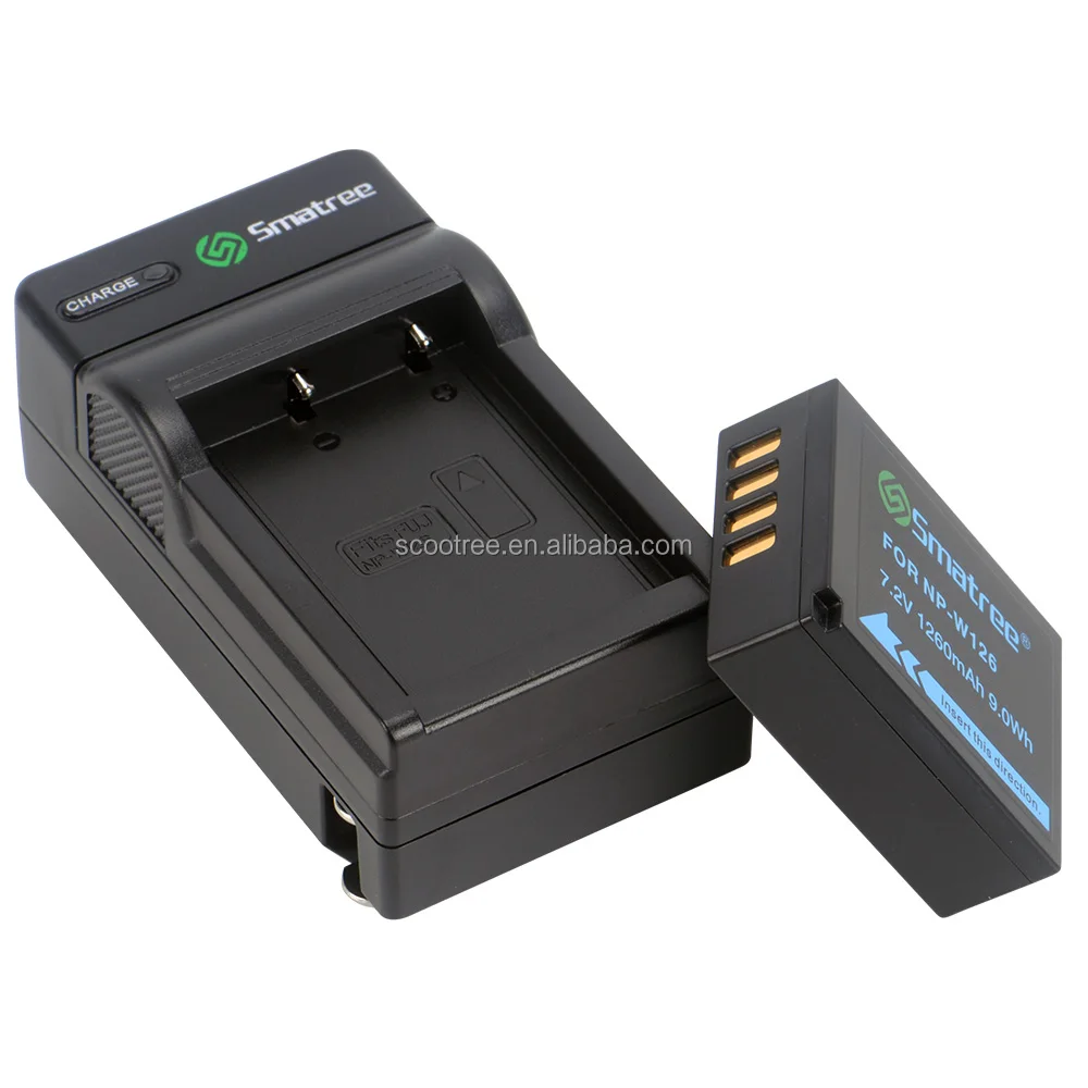 Smatree перезаряжаемая аккумуляторная батарея для цифровых фотоаппаратов 1400 мА/ч, Двухканальное зарядное устройство для NP-W126