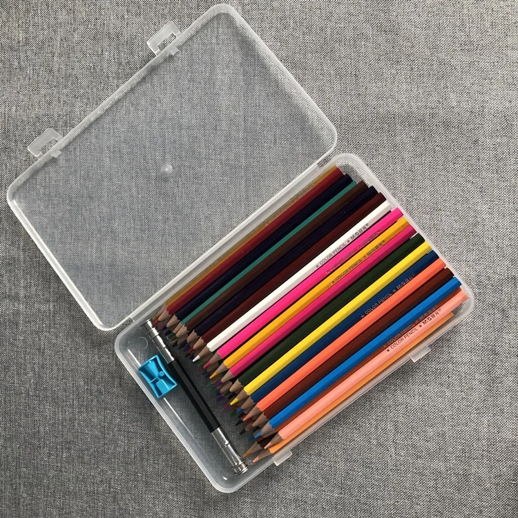 Plastic Colored Pencil Case PP Pen Box