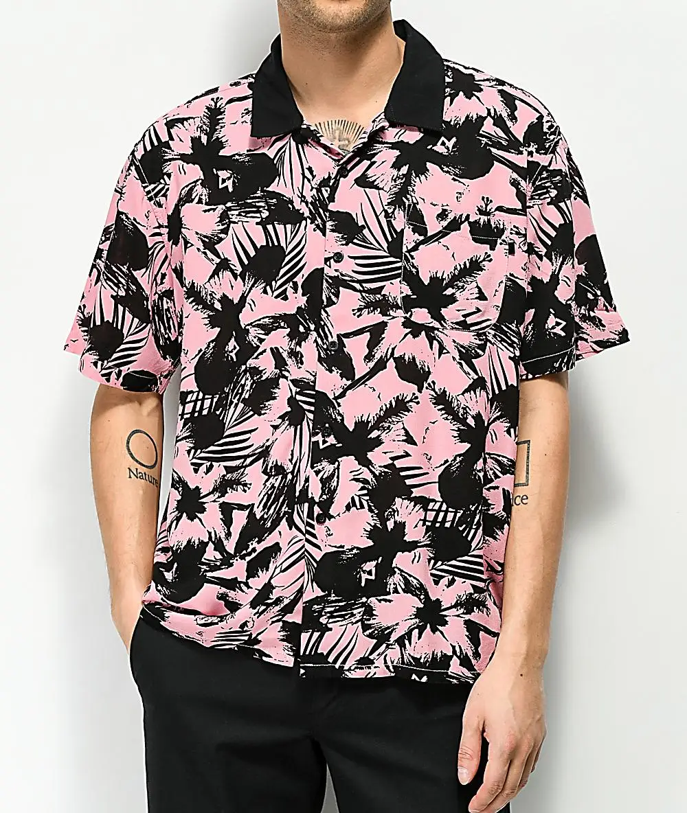 obtener Infantil obvio Source Camisa hawaiana rosa de secado rápido con bolsillo en el pecho,  camisa para vacaciones, color de dos tonos, venta al por mayor on  m.alibaba.com