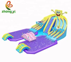 Hot Beach Entertainment Cartoon Inflatalbe Huge Dual Water Slide