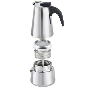 4 Cup Stove Top Stainless Steel 304 Espresso Italian Coffee Maker