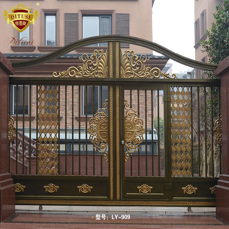 
 Высокое качество lowes кованые железные современные безопасные двери железная садовая конструкция главных ворот  