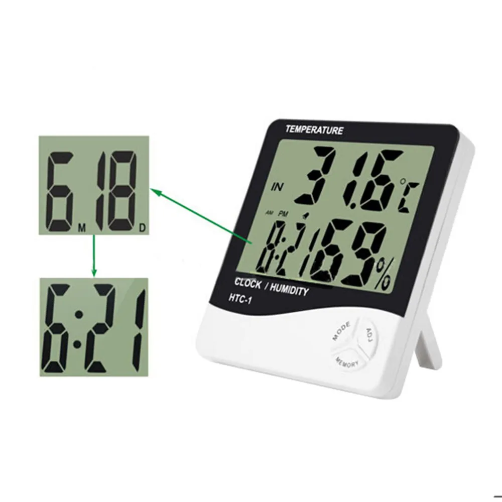 Weather Station Digital Thermometer Hygrometer Indoor Electronic  Temperature Humidity Meter Clock - China Hygrometer, Room Thermometer Price