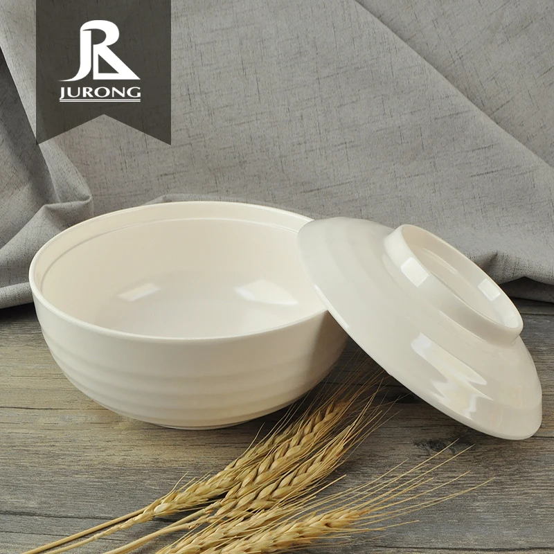 oem customized logo printing melamine round rice bowl with lid