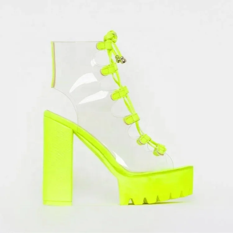 clear platform booties