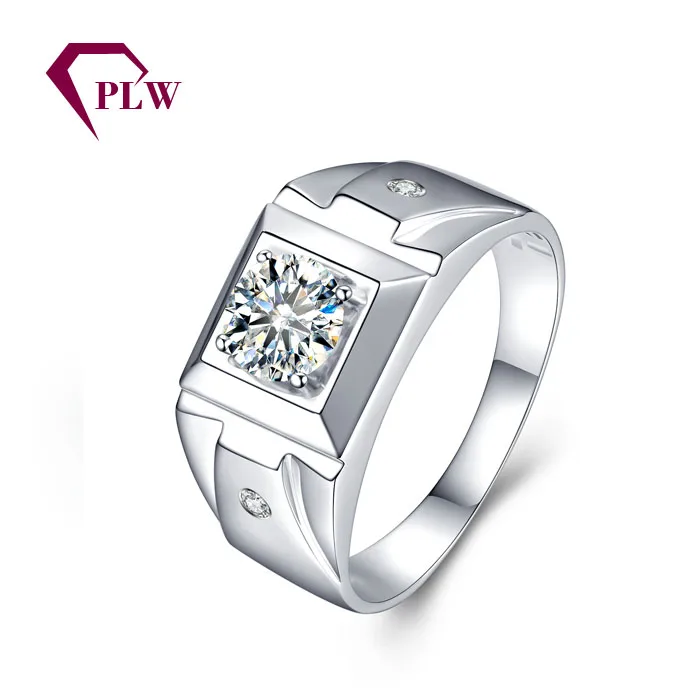 PLW0802R Bezel Setting 3 Grams White Gold Ring Design for Man with Cheap Price