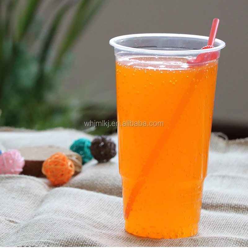 1 Liter Custom Big Plastic PP Milkshake Disposable Beverage Drinking Cup