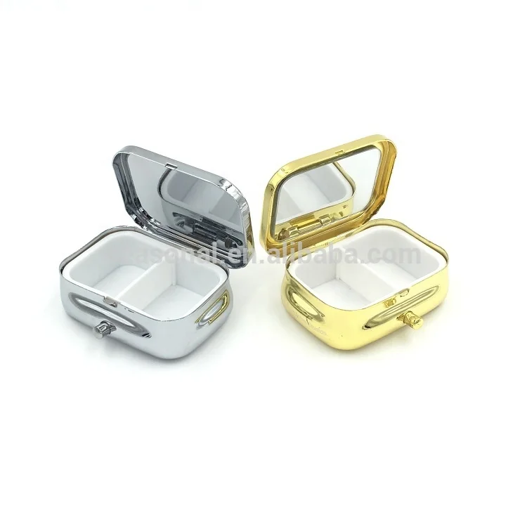 Металлический Контейнер для таблеток, компактный контейнер для таблеток с резаком, в наличии, портативный Квадратный Контейнер для таблеток SPC15010