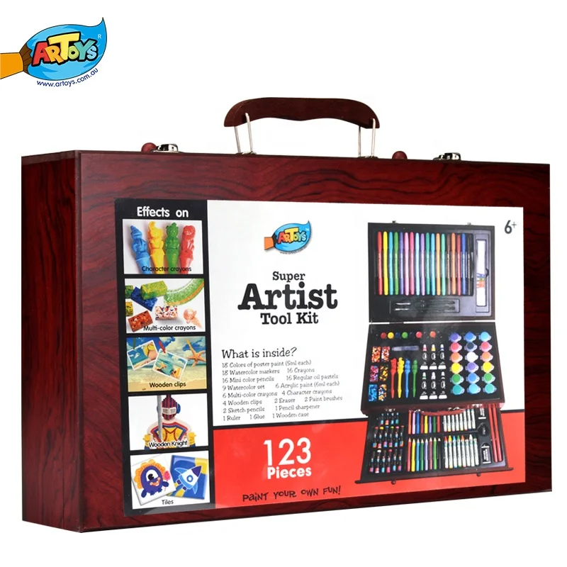 Art Supplies - 91PCS Artist Drawing Art Set in Wooden Box - China Art Kit, Artist  Kit