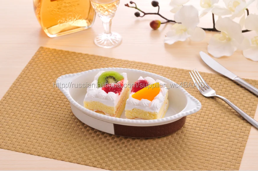 Китай Завод Овальный Керамический Формы Для Выпечки С Наклейке