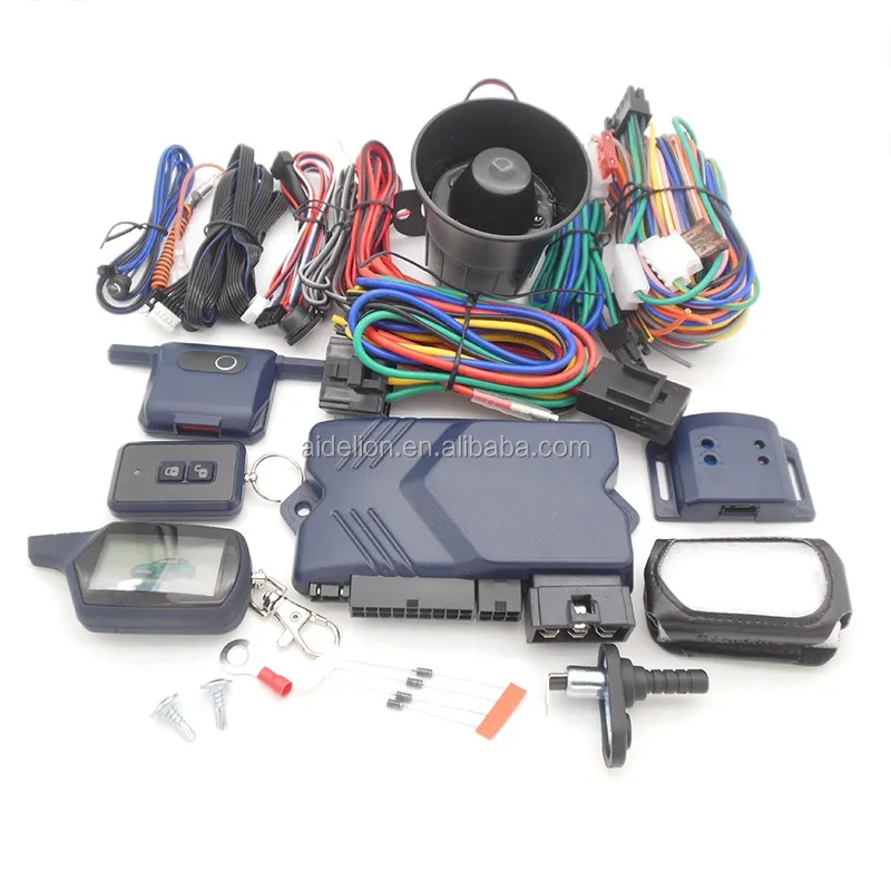 Russia Version Long Distance Lcd Two Way Car Remote Alarm Security System