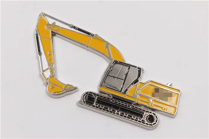 High Quality Zinc Alloy Enamel Excavator Shape Eco-Friendly Fridge Magnet with Bottle Opener and Custom Colors
