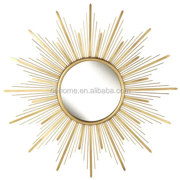 Gold Starburst Metal Wall Mirror Buy Gold Wall Mirror Curved Wall Mirror 3d Mirror Wall Mirror Product On Alibaba Com