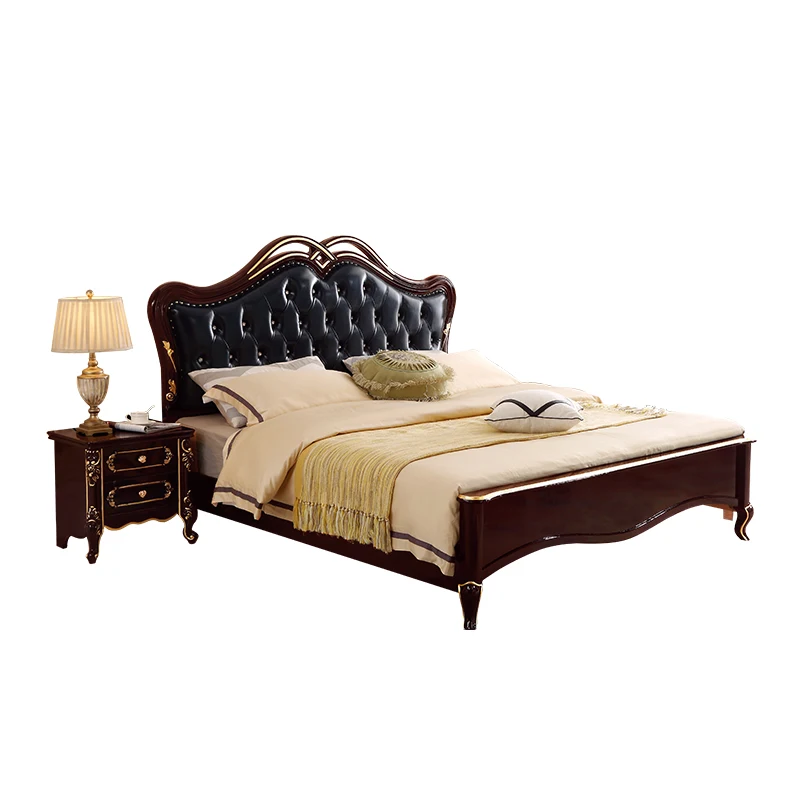 Поо, мебель общего назначения, набор для комнаты, резная деревянная кровать, антикварная кровать Rococo, двуспальная кровать