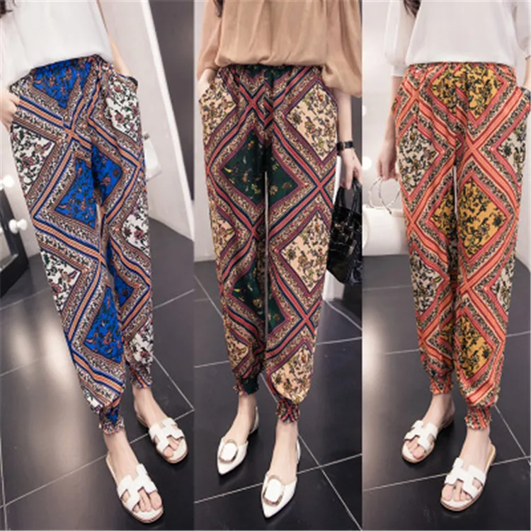 Spring and Summer New Style Loose Beach Trousers Summer Chiffon Pants Harem Pants Women CC199