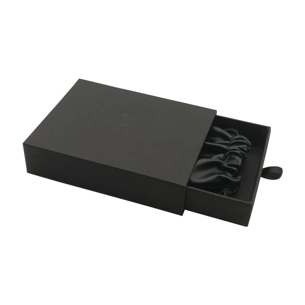 Luxury Matte Black Jewelry Box | Custom Paper Packaging with UV Coating & Embossing for Watches & Fine Jewelry