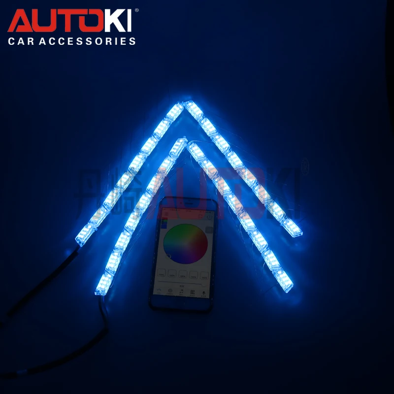 Autoki New RGB Day Time Running Light DRL LED Flexible with Phone Application