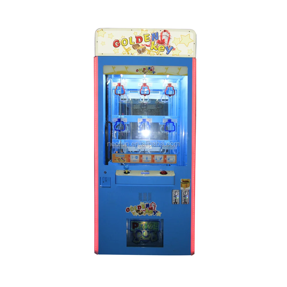 네오펀스 키 마스터 코인 작동식 아케이드 경품 자판기 게임기 골든 키 포인트 잠금 클로 크레인 머신 실내 판매용