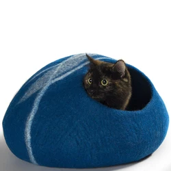 Wholesale Premium Round Kitten Gift Comfortable Cat Cave Wool Felt Cat Cave Nepal NO 2
