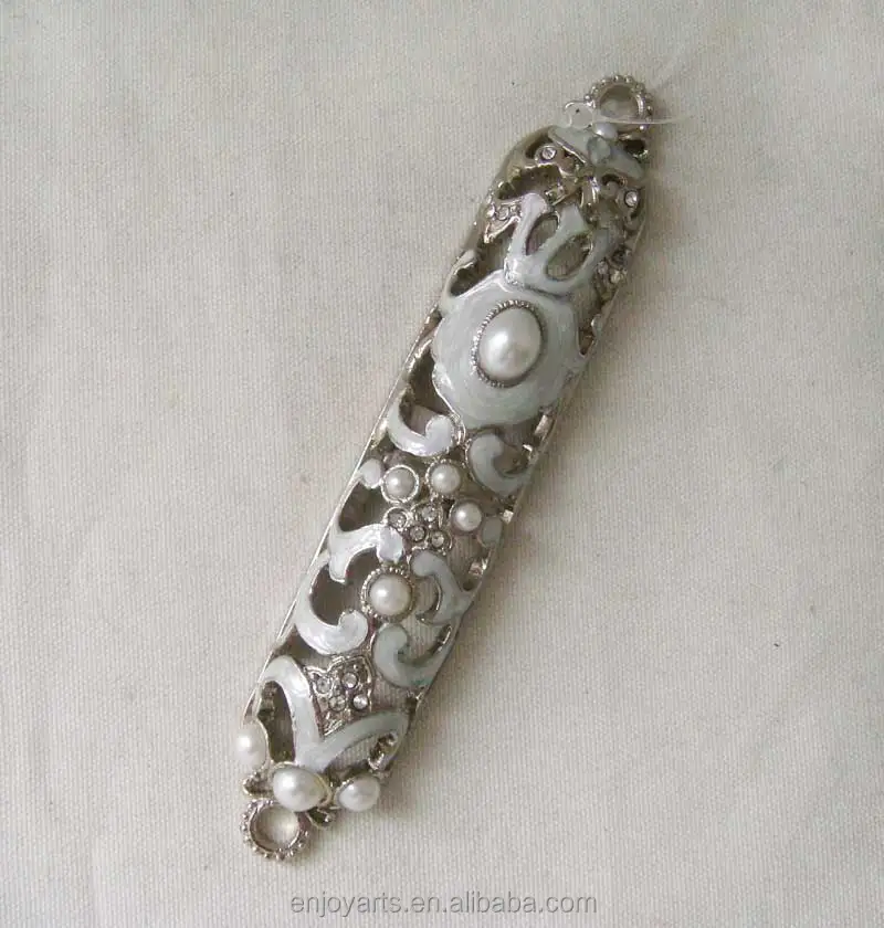 Jerusalem Hand Painted Antique Metal Mezuzah Case (p32010a) Buy