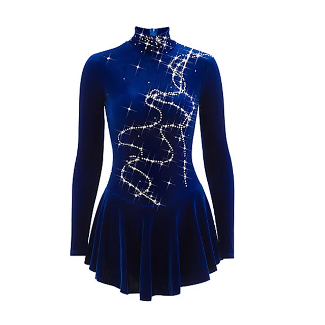 dark blue figure skating dress Solitaire Highneck Skate Dress
