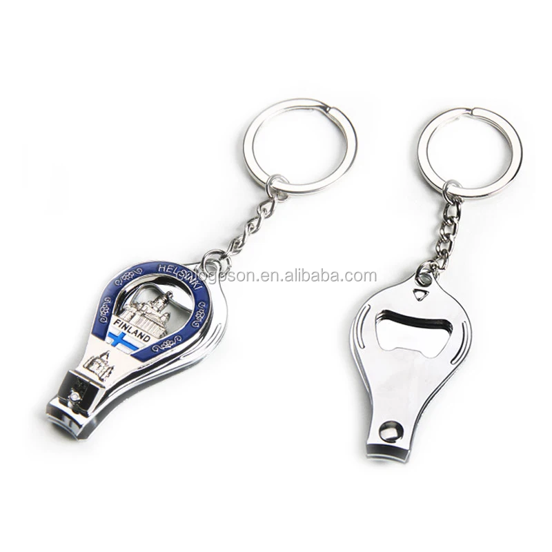 Newest Styles Custom Functional Nail Cutter Key Chains Canada Souvenir