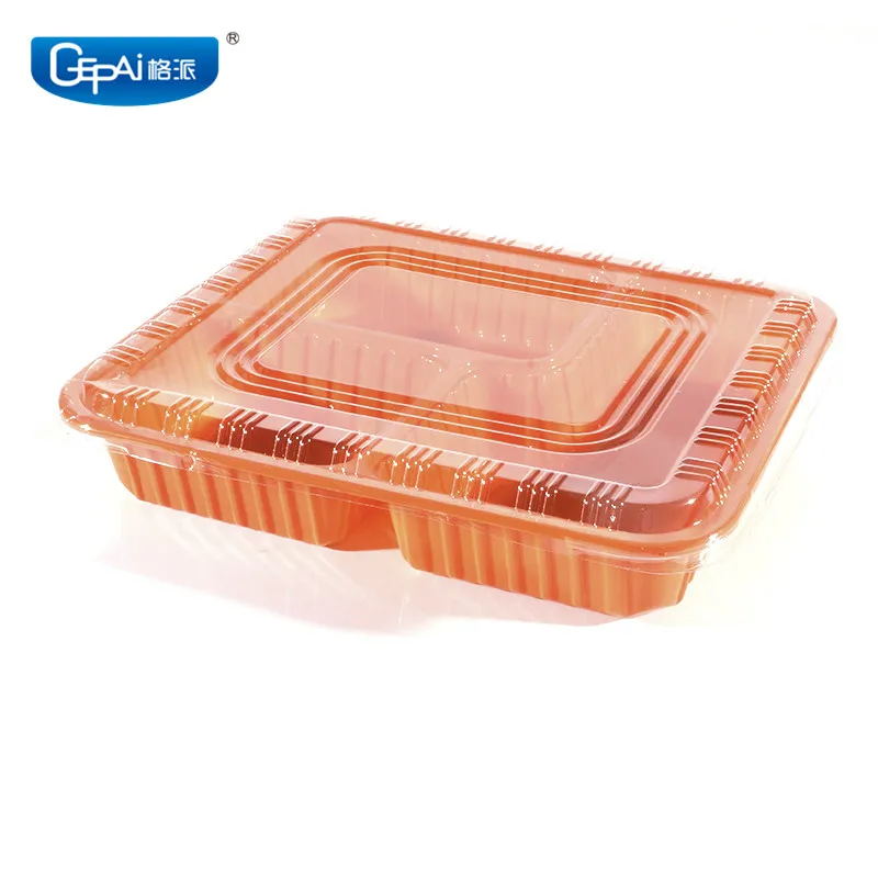 3 Compartment Rectangular Plastic Disposable Microwaveable Food Container Lids Freezer Safe Lunch Box Sushi Storage Take Away