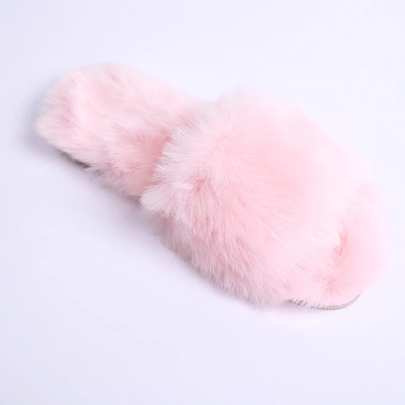 light pink fur slides
