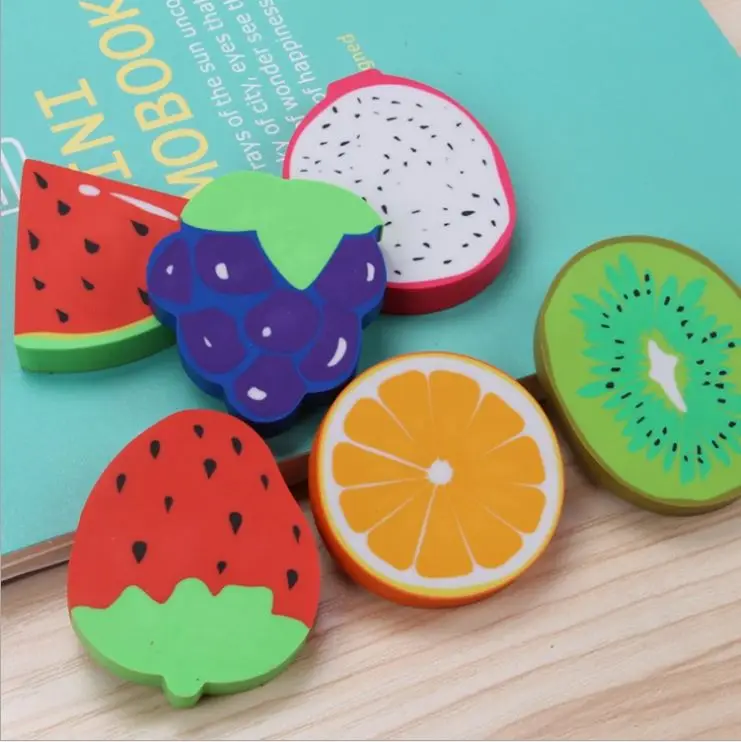 Stationery Cute Kawaii Rubber School Eraser Fruit Shape Pencil Erasers for Kids School Office Supplies
