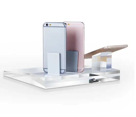 Supports Téléphone Bureau Acrylique - Lot De 10, Transparents, Stables, Pour Affichage Et Chargement Facile