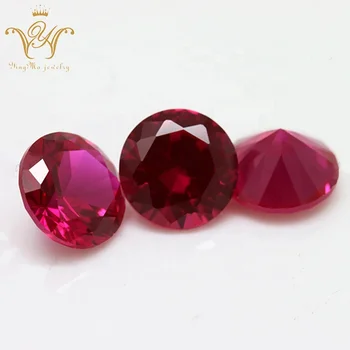 High Quality Synthetic Corundum Stone Round Shape 5# Red Ruby