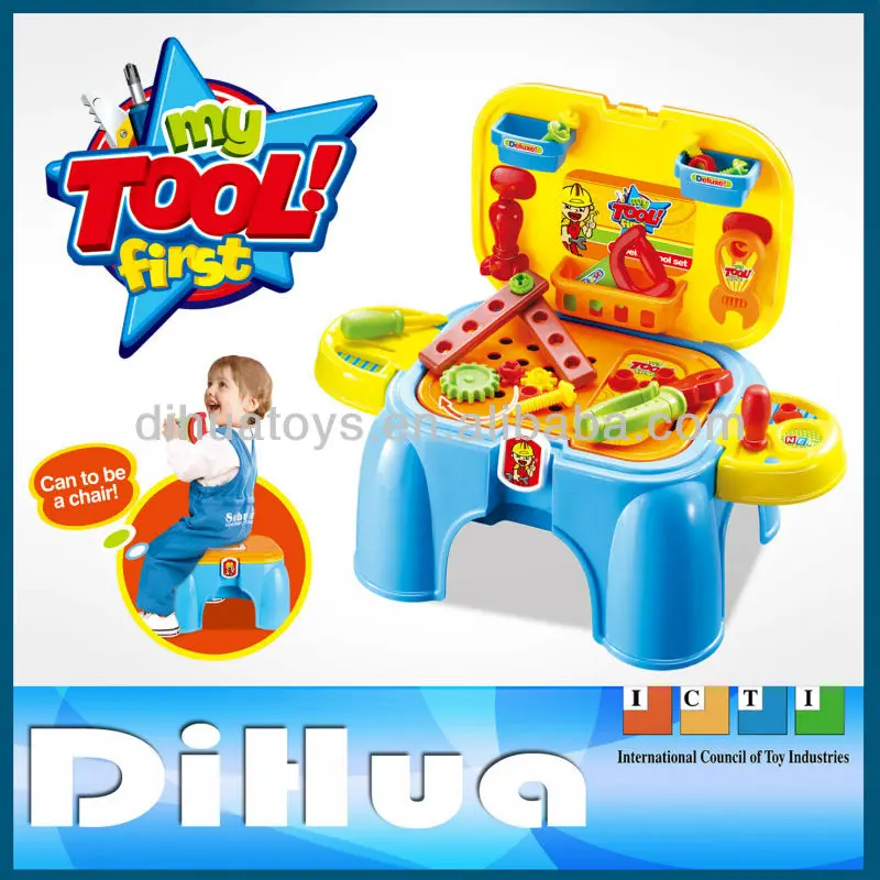 2 в 1 пластик Модель игрушки Детский табурет & детей инструмент Kit Электронная игрушка для