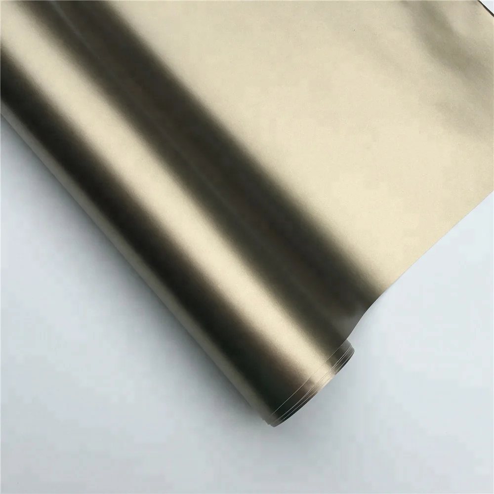 Auto Folia Champagne Gold Matte Chrome Vinyl Matte Metallic  Copper Car Vinyl Wrap