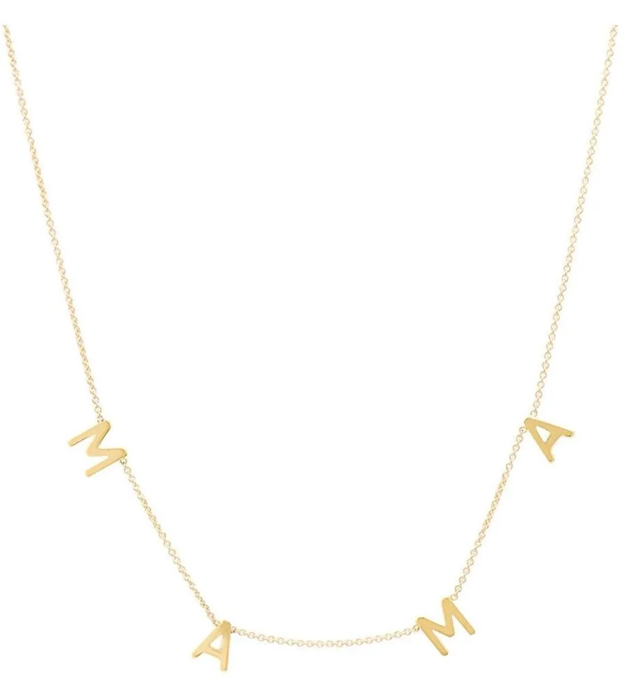Customized Mothers Day Necklace Gold 