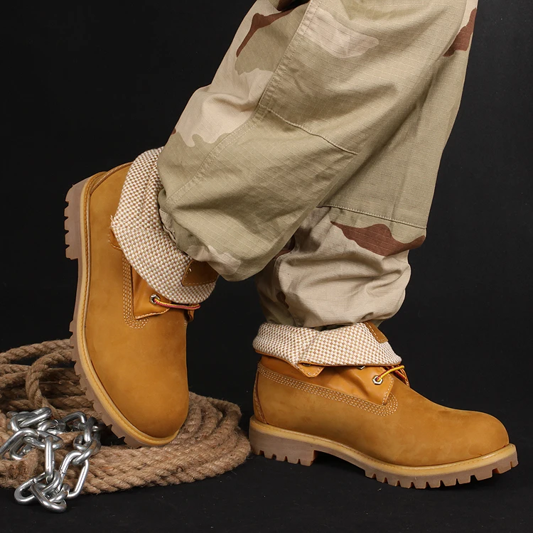 Botas de cuero de alta calidad para hombre, botines resistentes a