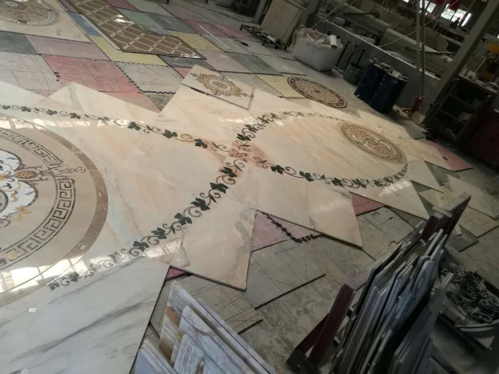 Entry Floor Inlay Luxury Marble Mosaic Waterjet Medallion Tile Lowes ...