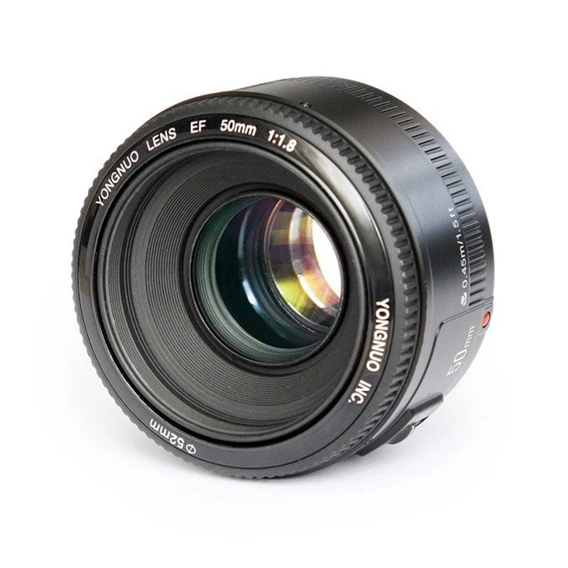 Стандартный объектив YONGNUO 50 мм F1.8 с большой апертурой и автофокусом для камеры Canon EF Mount Rebel DSLR