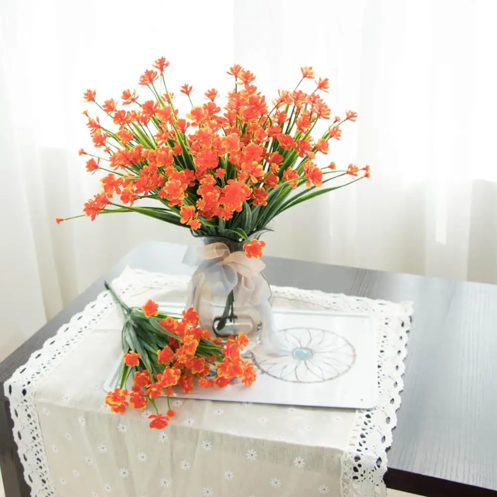 ASTNIC Lot De 8 Fleurs Artificielles Extérieures, Résistant Aux UV Hibiscus Artificielles Faux Fleur En Plastique