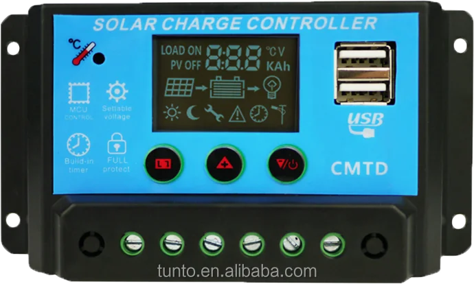 Produktbild von Solar-Regler 10A/20A 12V/24V Wasserdicht – PWM Mini Laderegler Für Solarpanel, Automatische Anpassung, Alugehäuse