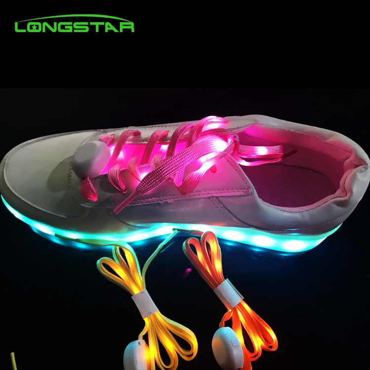 Luminous Shoelace Fashion Glowing Shoe laces Flashing Colored led Party Laces