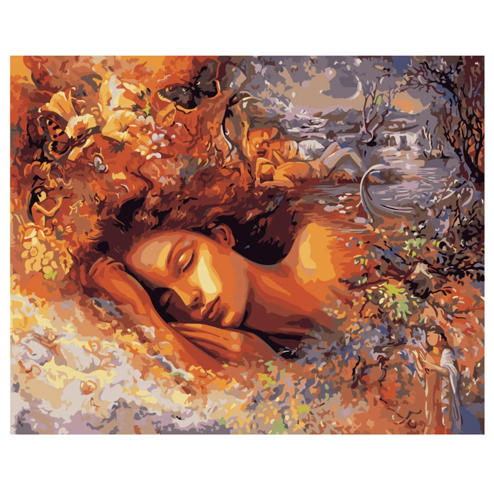 beautiful girl pictures paint by number living room decoration