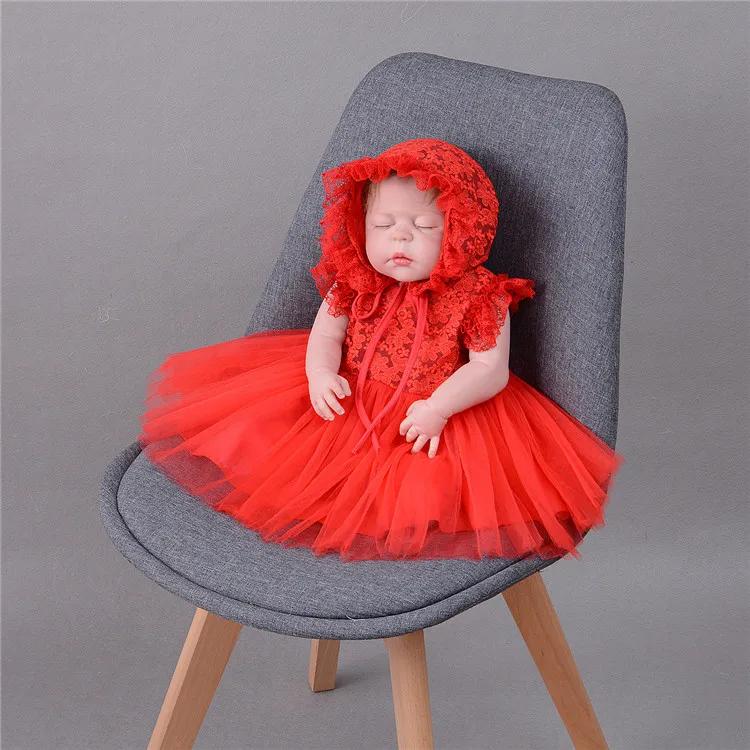 Bébé Fille Robe Fille Rouge Robe Noël En Velours Et Tulle Brillant
