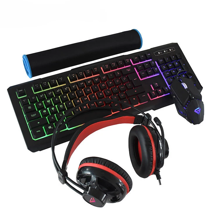 2018 FUNSTY компьютер Rgb Механическая игровая мышь клавиатура гарнитура комбо