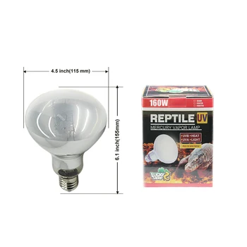 self-ballasted uv reptile light 160w r115 uvb bulb 110-240v mercury vapor lamp for chameleon